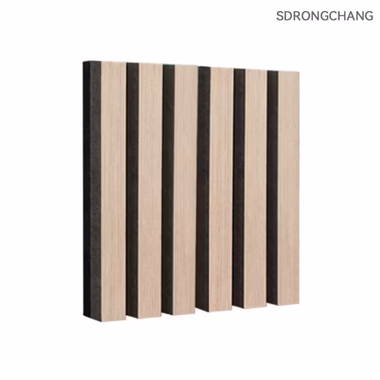 3D Exhibition Soundproofing Wooden Slats Wall Covering MDF Wood Veneer Pet Acoustic Panel
