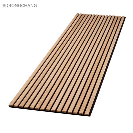3D Exhibition Soundproofing Wooden Slats Wall Covering MDF Wood Veneer Pet Acoustic Panel
